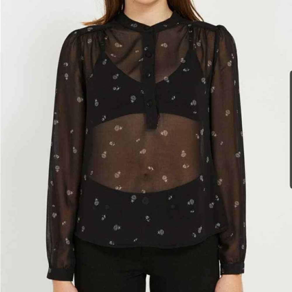 Frank and Oak Chiffon Printed Blouse